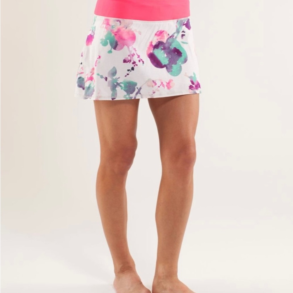 lululemon athletica Floral Skort - White and Purple